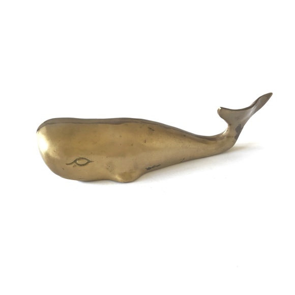 Other - SOLD Vintage Solid Brass Large Whale Paperweight